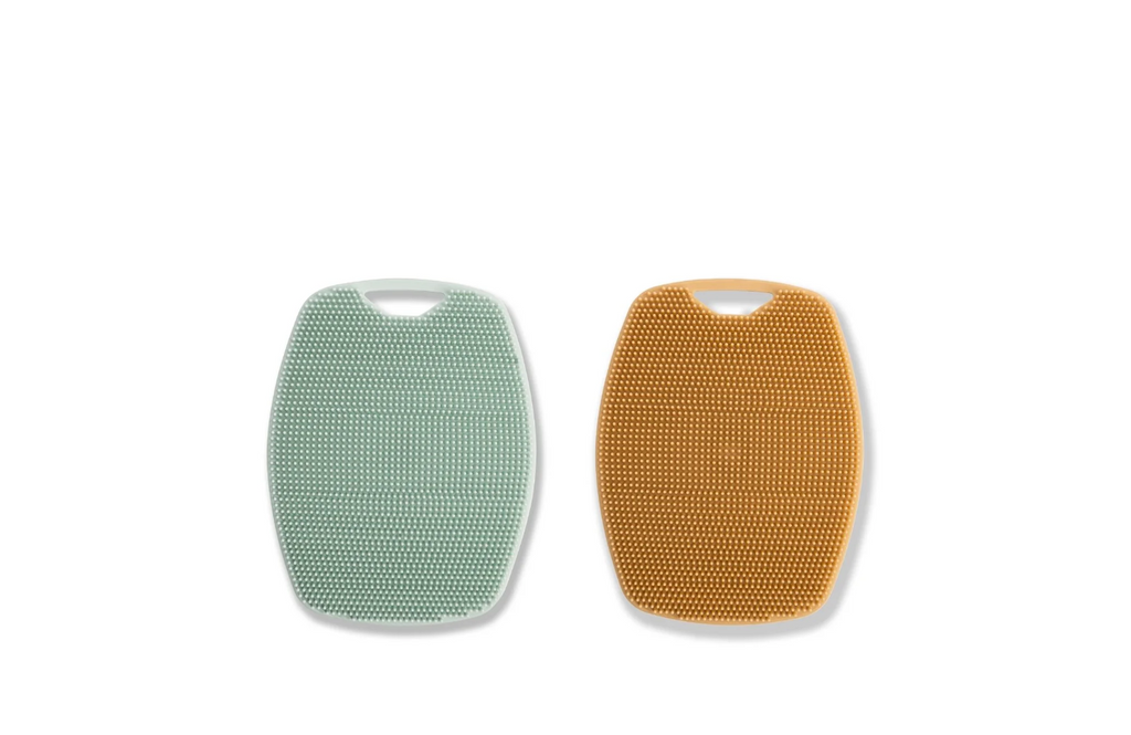 Body Scrubber Duo (Beige & Sage Green)