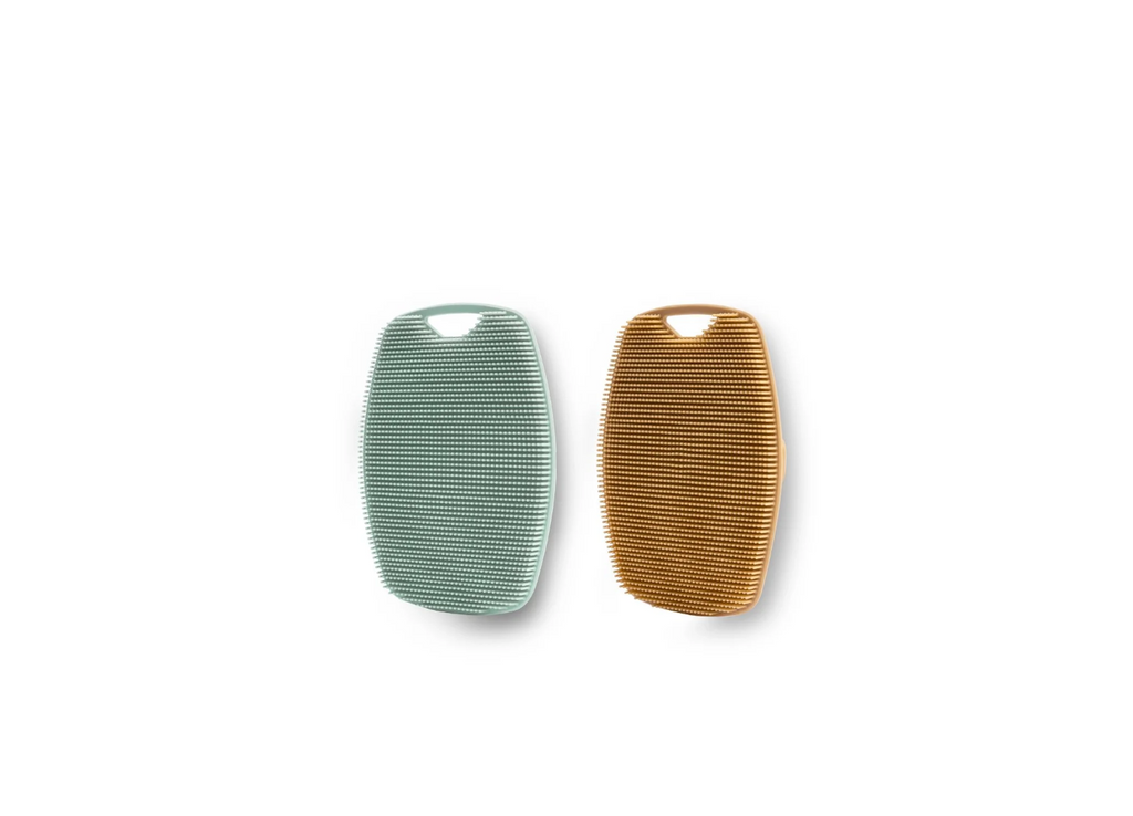 Body Scrubber Duo (Beige & Sage Green)